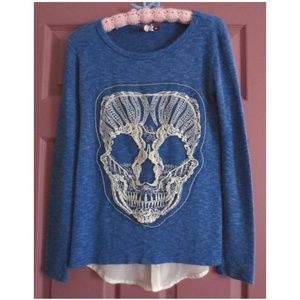 **2/$18!** Blue Skeleton Sweater/Blouse